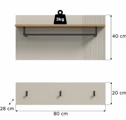 Xonox Panneaux Portemanteaux<Vestiaire combiné 2 éléments SLIDE