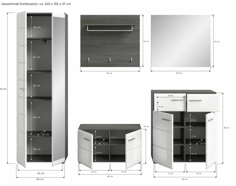 Vestiaire combiné 5 éléments FICHE