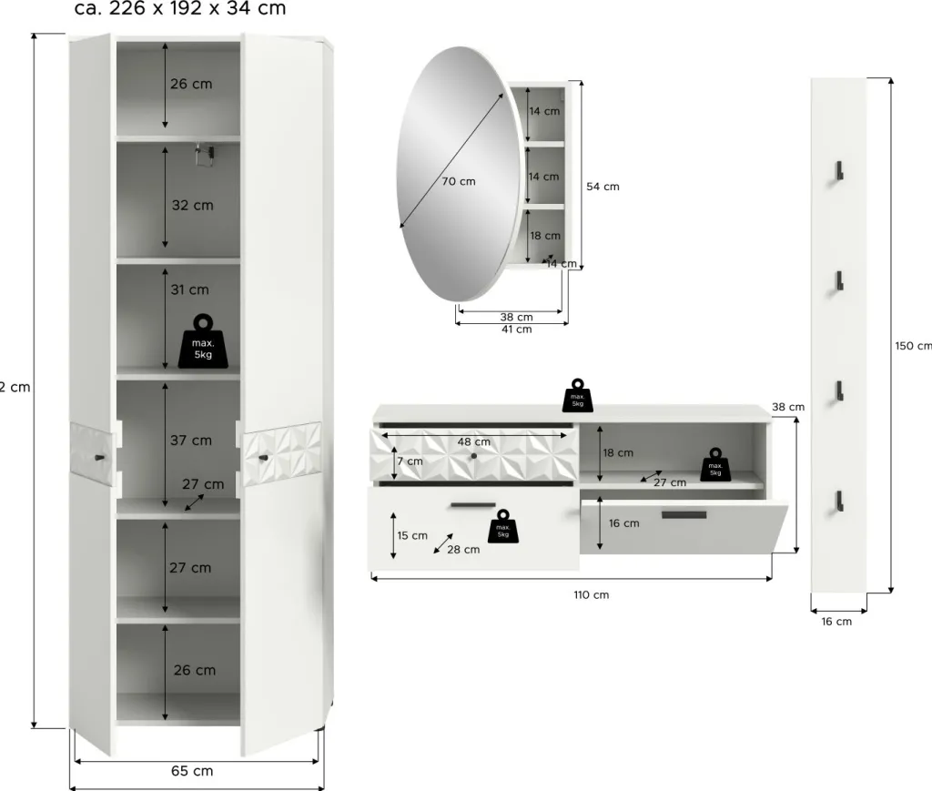 Xonox Vestiaires D'Entrée Complets<Vestiaire combiné ZIWAY